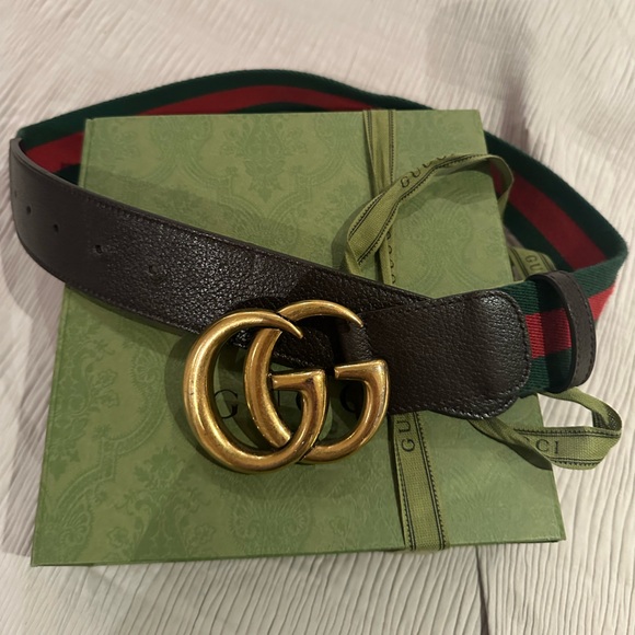 Gucci Web belt with Double G Buckle - Picture 3 of 8